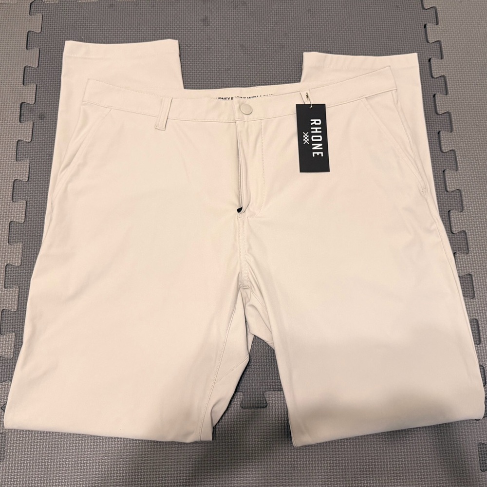 Mens Rhone Commuter Slim Fit Pants size 35W x 31L Stone